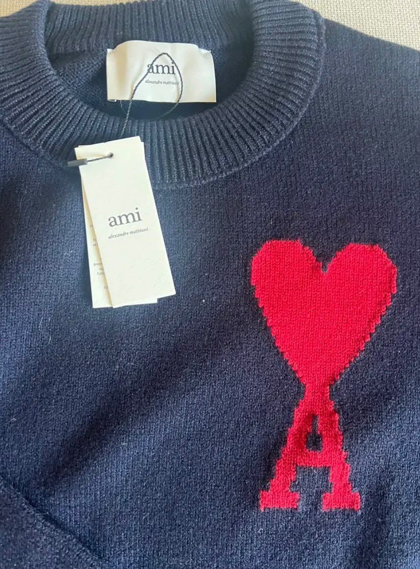 Ami de Cœur Knit Sweater – Navy Blue