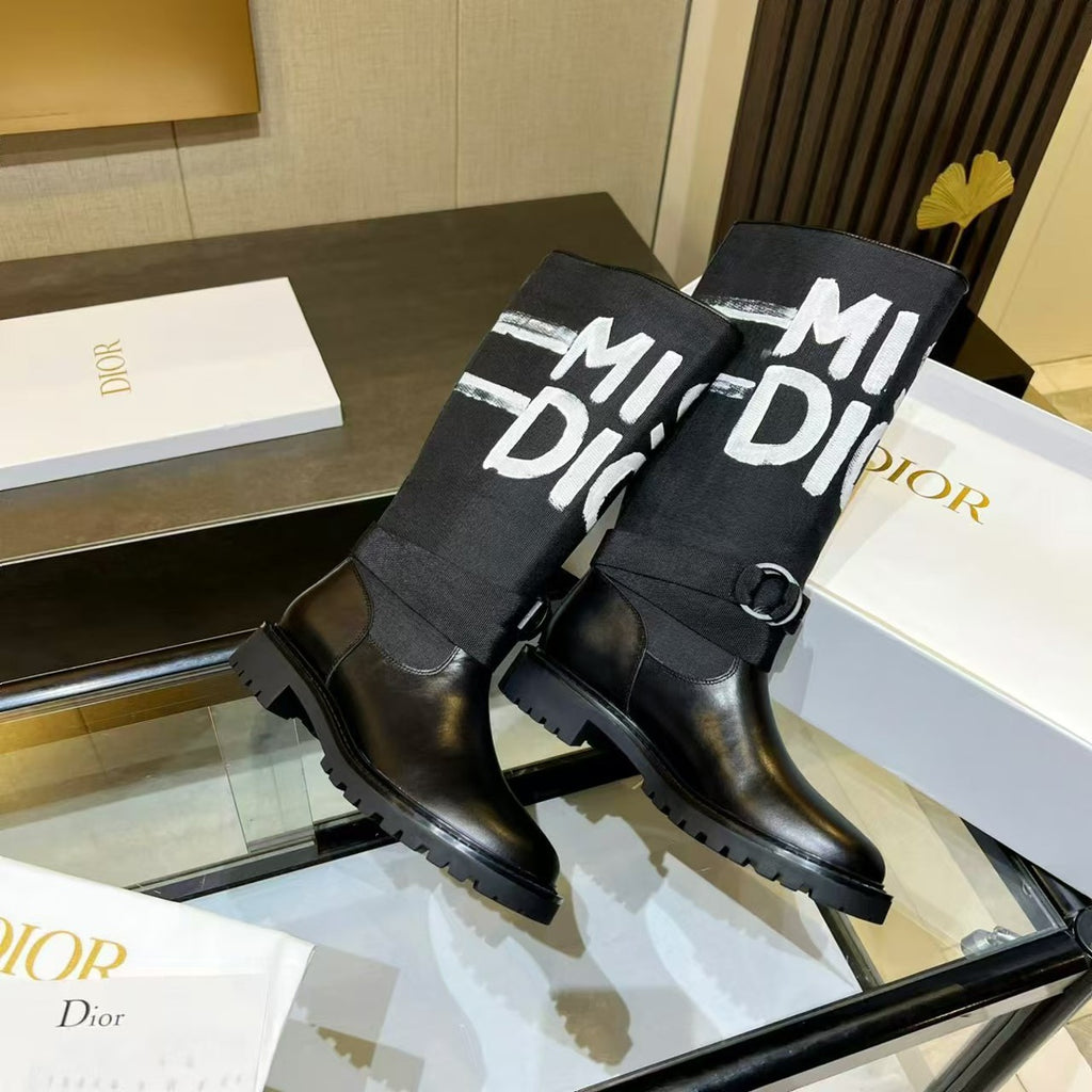Noir Graphic Tall Boots