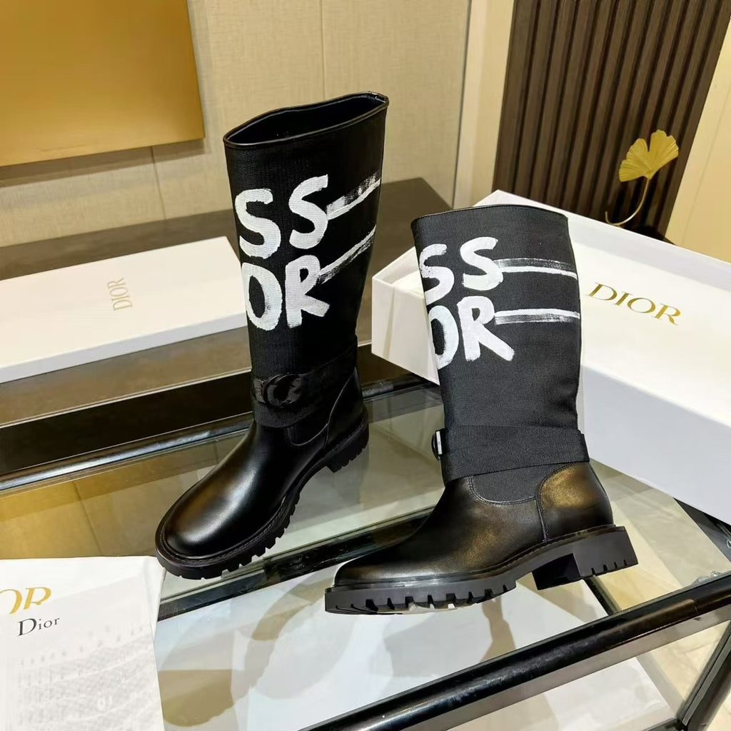 Noir Graphic Tall Boots
