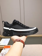 H Striped Leather Sneakers