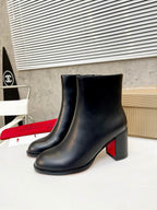 Women’s Red Sole Block Heel Ankle Boots