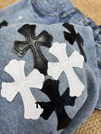Straight-Leg Embroidered Denim Jeans