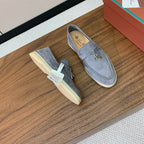 Gray Suede Loafers