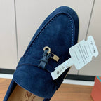 Navy Suede Loafers