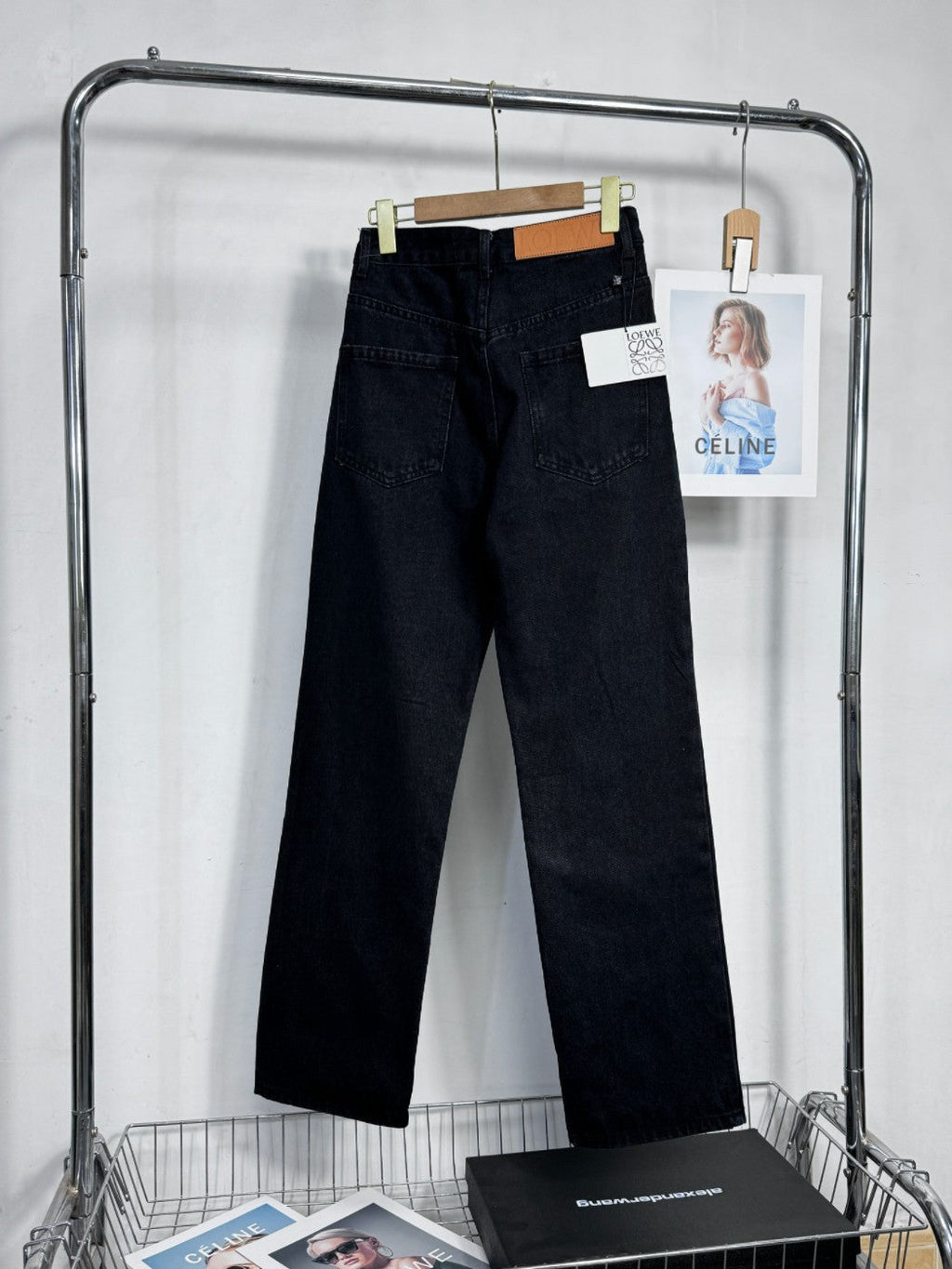 Wide-Leg Black Jeans