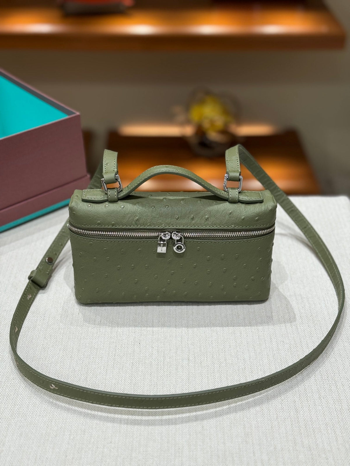 Loro Ostrich Leather Clutch 19