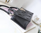 Mini Book Style Handbag – Black Leather (21.5cm)