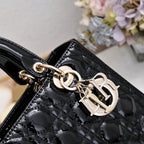 Lady D Style Shoulder Bag – Black (24cm)