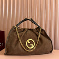 Blondie Large Tote Bag Brown Suede
