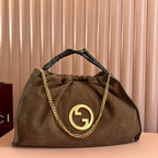 Blondie Large Tote Bag Brown Suede