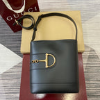 Bucket Bag Black Leather