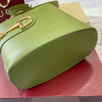 Bucket Bag Green Leather