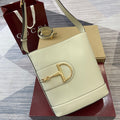 Bucket Bag White Leather