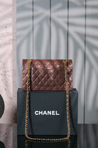 Classic Double Flap Bag – Coffee Brown (20cm / 25cm)