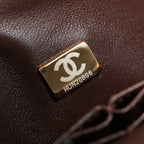 Classic Double Flap Bag – Coffee Brown (20cm / 25cm)
