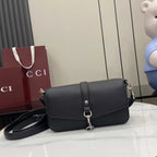 Crossbody Bag Black Grained Leather – Spring/Summer 2025