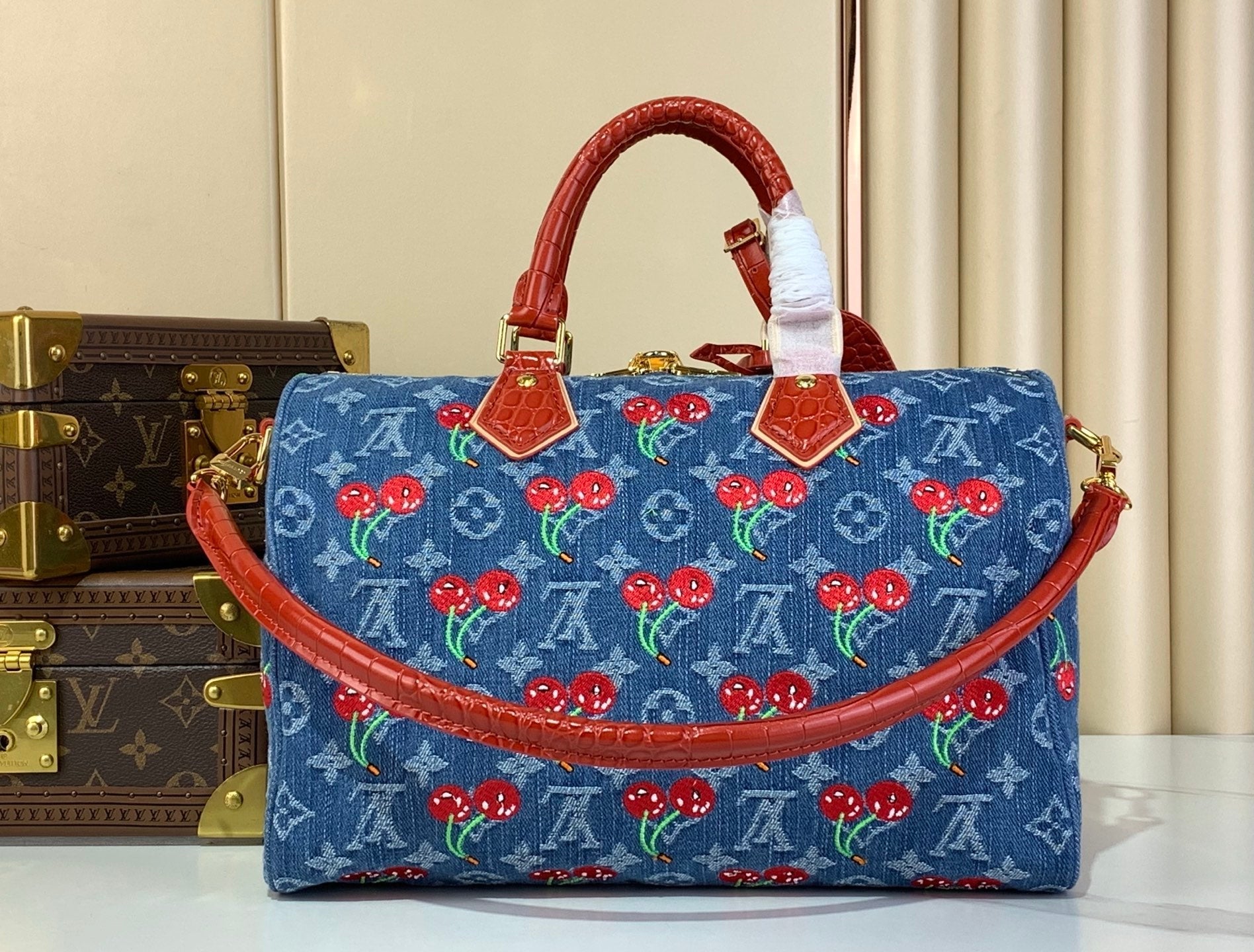 Monogram Denim Cerise