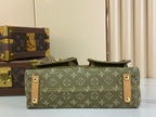Vintage Denim Messenger Bag Green